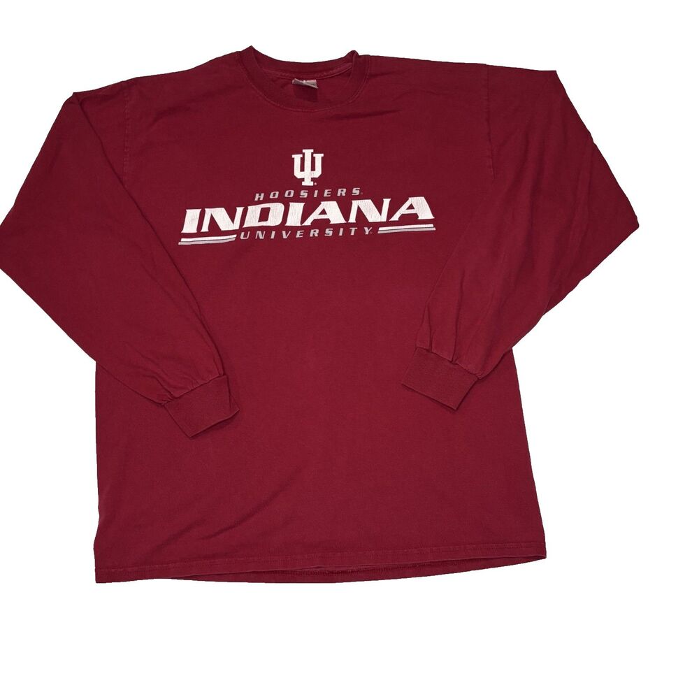 Vintage Indiana University Hoosiers T-Shirt Long Sleeve Hoosiers Size L Large